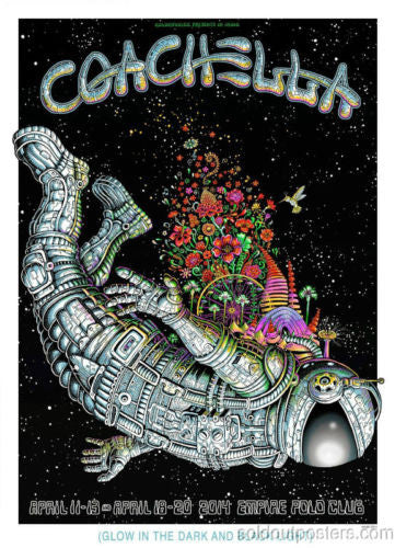 Coachella - 2014 EMEK Indio poster print AP edition of 100 signed numbered doodl