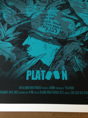 Platoon - 2013 Johnny Dombrowski poster print numbered ed of 125 mondo 1st ed