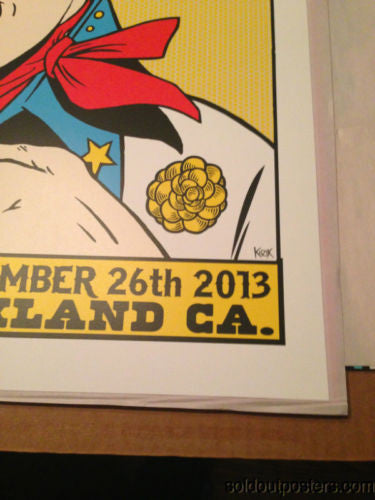 Pearl Jam - 2013 Frank Kozik poster print Oakland, CA Oracle Arena