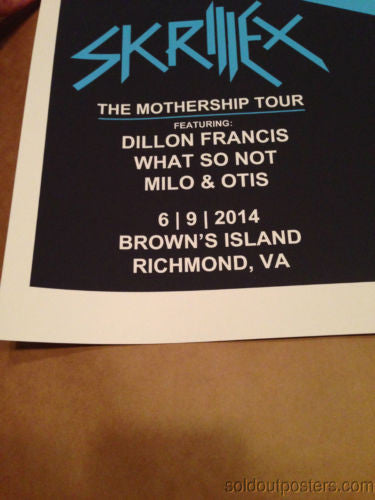 Skrillex - 2014 Tim Doyle poster print Dillon Francis what so not milo & Otis