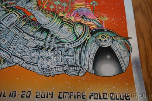 Coachella - 2014 EMEK poster print Indio SUNSET GLITTER FOIL signed numbered