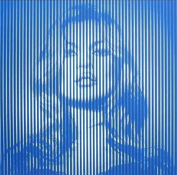 Fame Moss Kate Moss - 2015 Mr. Brainwash poster print BLUE ON BLUE