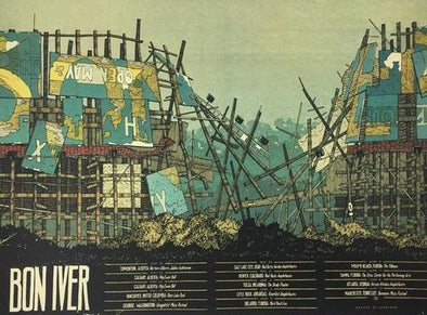 Bon Iver Tour II - 2012 Landland Poster Spring Tour