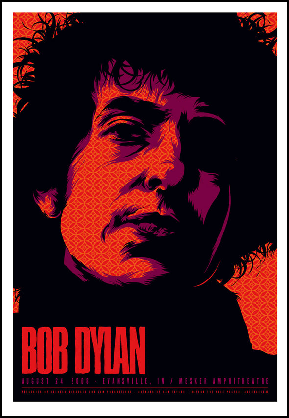 Bob Dylan - 2008 Ken Taylor poster Evansville, IN Mesker signed