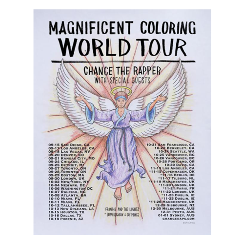 Chance The Rapper - OJ Hays poster MCWT Magnificent Coloring World Tour