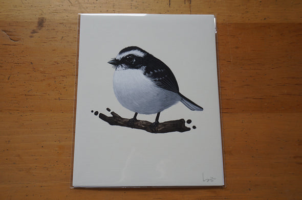 Fat Bird - 2014 Mike Mitchell White-browed Fantail poster/print