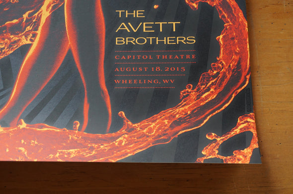 The Avett Brothers - 2015 Todd Slater poster print Wheeling, WV Capitol Music Ha