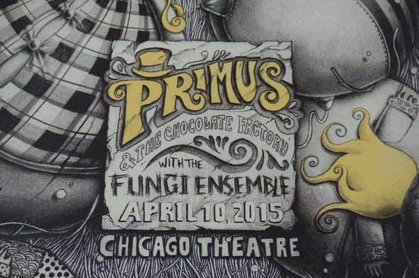 Primus - 2015 PEZ Chicago Theatre screen printed poster MONO VARIANT