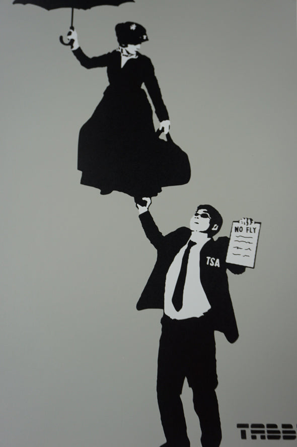No Fly List - 2015 Tabby screen printed poster TSA Mary Poppins