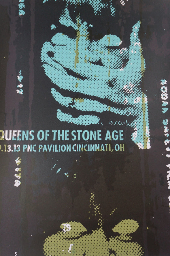 Queens of the Stone Age - 2013 Print Mafia poster Cincinnati Ohio PNC