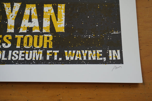 Luke Bryan - 2013 Print Mafia poster Wayne, IN Allen Co War Memorial