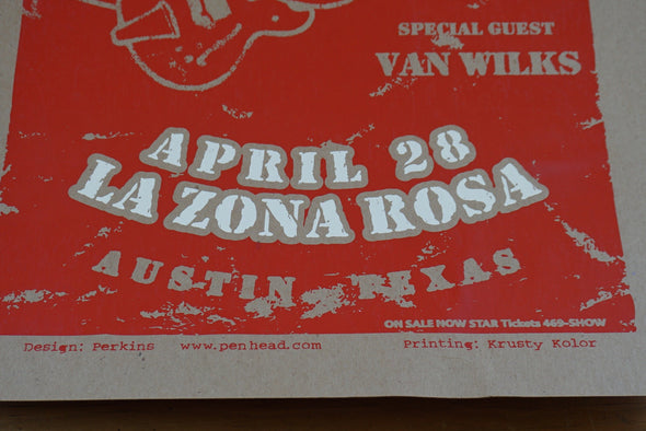 Ted Nugent - 2013 Billy Perkins poster La Zona Rosa Austin TX
