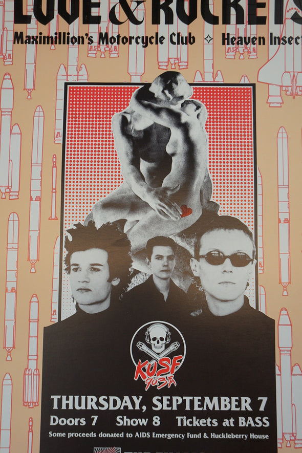 Love and Rockets - 1989 limited poster maximillion's motorcycle club Fillmore