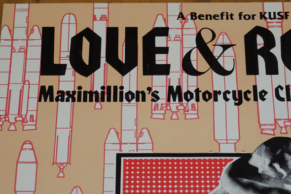 Love and Rockets - 1989 limited poster maximillion's motorcycle club Fillmore