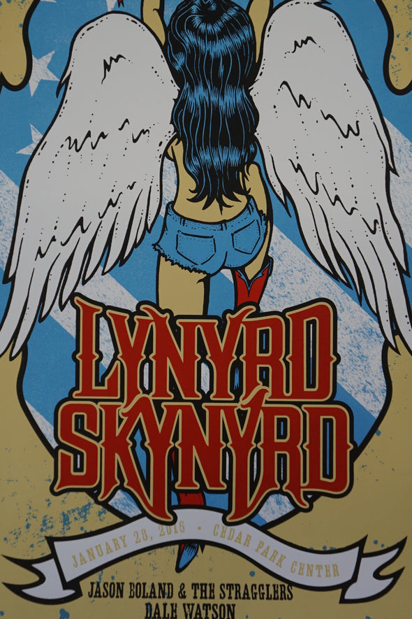 Lynyrd Skynyrd - 2016 Billy Perkins poster Austin, TX Cedar Park Center