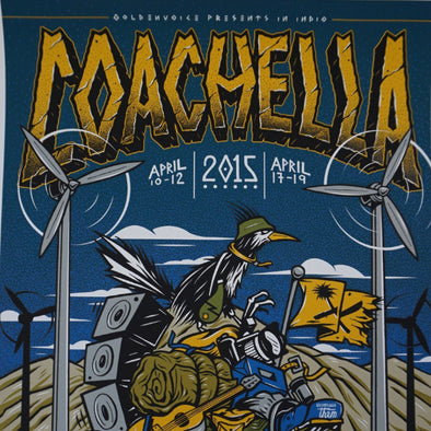 Coachella - 2015 Victor Koast AP poster signed Indio CA Empire Polo