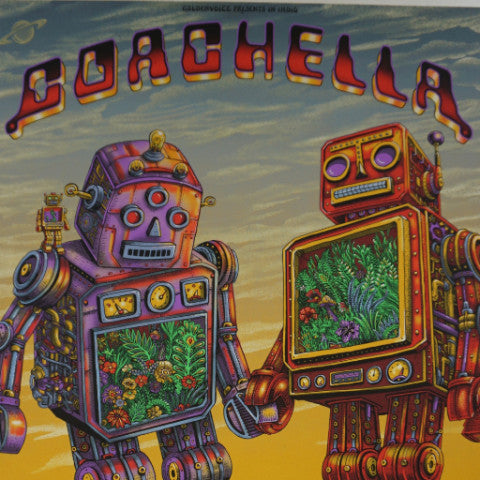 Coachella - 2016 EMEK poster AP edition of 100 HAND signed PEARL PAPER
