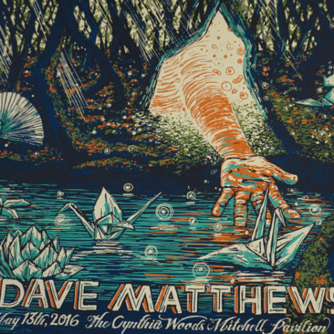 Dave Matthews Band - 2016 James Eads poster Woodlands, TX DMB