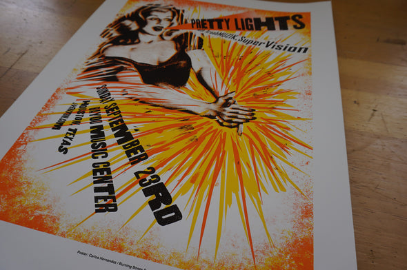 Pretty Lights - 2012 Carlos Hernandez poster Houston, TX Bayou