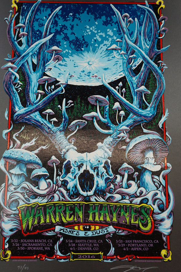 Warren Haynes - 2016 AJ Masthay posters Purple Plike AND Black Onyx ed's