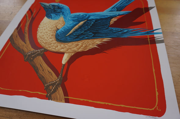 Lazuli (Blue Bird) - 2016 Andrew Ghrist poster Galerie F
