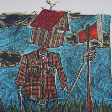 The Reluctant Woodsman - 2009 Dan Grzeca poster The Thing art print