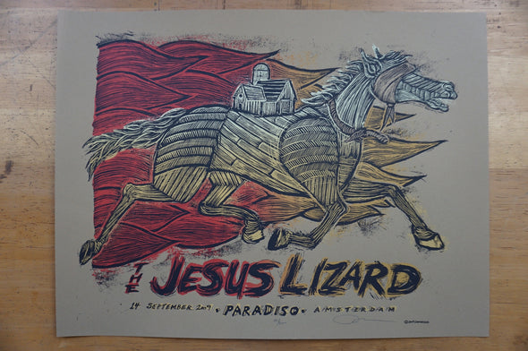 Jesus Lizard - 2009 Dan Grzeca poster Amsterdam, NED Paradiso