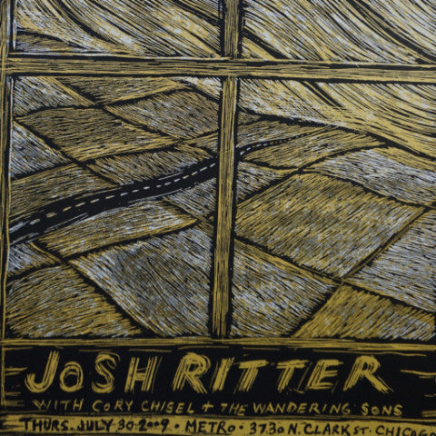 Josh Ritter - 2009 Dan Grzeca poster Chicago, IL Metro – Sold Out Posters