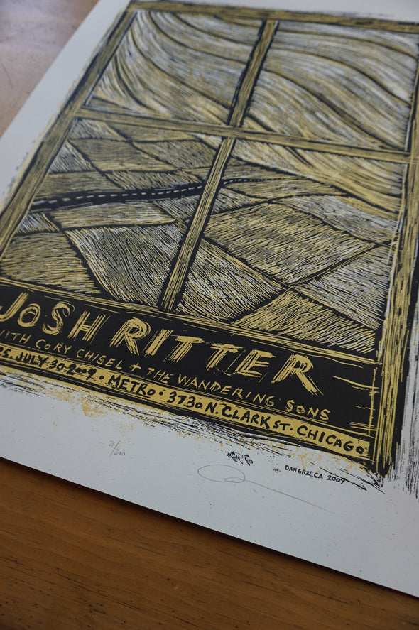 Josh Ritter - 2009 Dan Grzeca poster Chicago, IL Metro