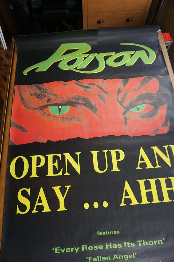 Poison - 1988 Open Up and Say Ahh! poster HUGE XL Large Vintage