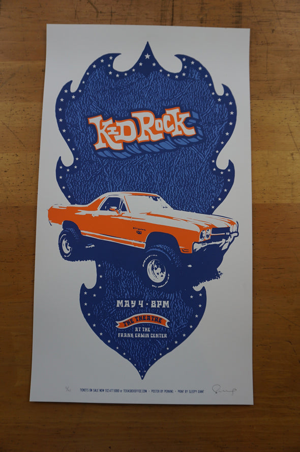 Kid Rock - 2006 Billy Perkins poster Austin Texas Frank Erwin Center