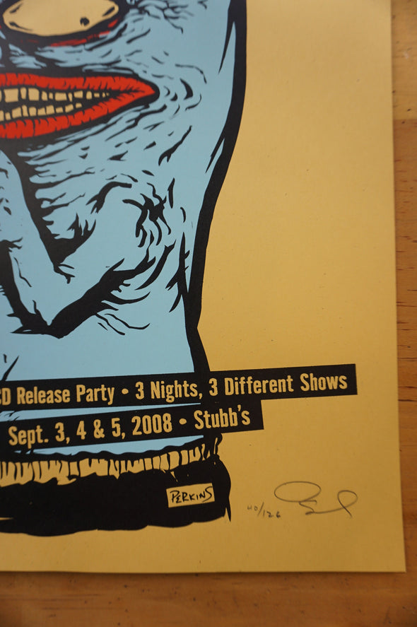 Toadies - 2008 Billy Perkins poster Austin Texas Stubb's BBQ