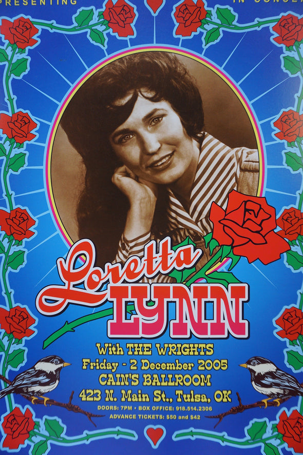 Loretta Lynn - 2005 Dennis Loren poster Tulsa, OK, Cain's Ballroom