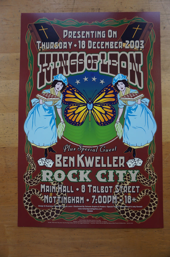 Kings of Leon - 2003 Dennis Loren poster Rock City Nottingham