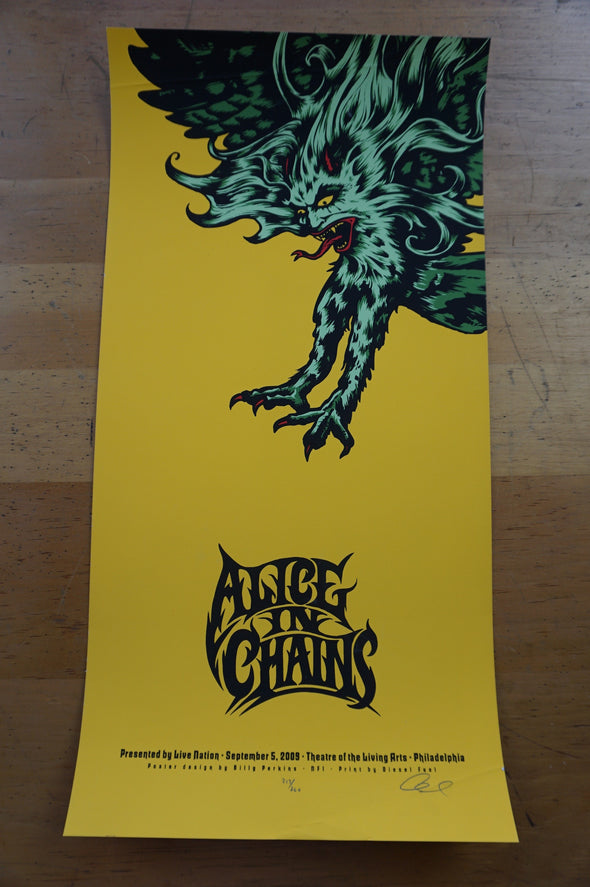 Alice In Chains - 2009 Billy Perkins poster Philadelphia, PA Living Arts