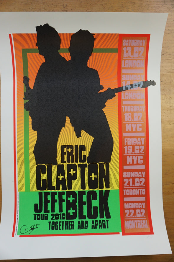 Eric Clapton - 2010 Ron Donovan poster Jeff Beck Firehouse
