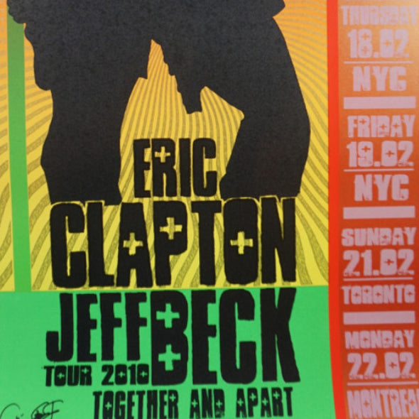 Eric Clapton - 2010 Ron Donovan poster Jeff Beck Firehouse