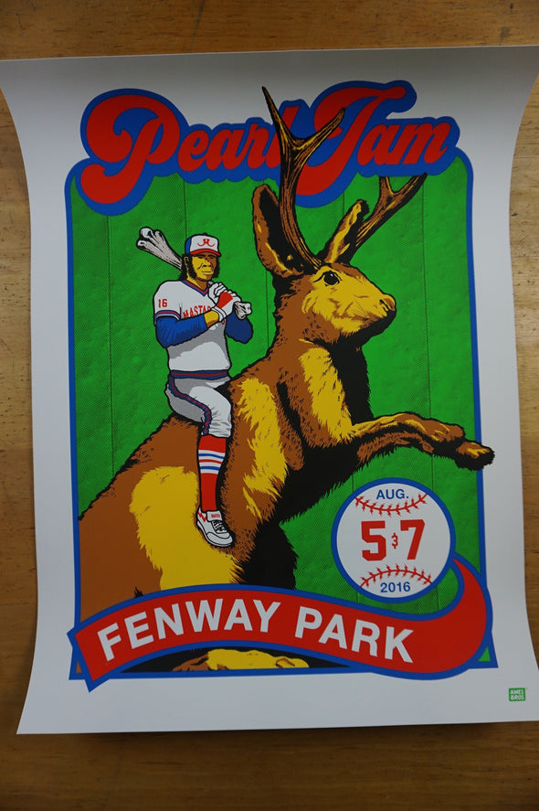 Pearl Jam - 2016 Ames Brothers poster Boston Fenway show ed