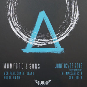 Mumford & Sons - 2015 poster Brooklyn, NY Coney Island