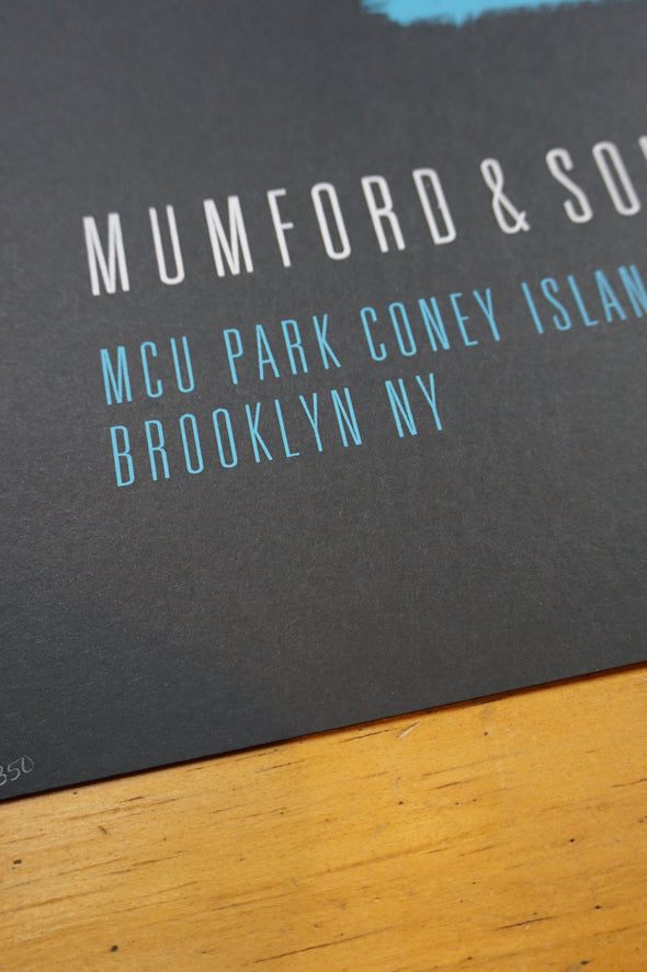 Mumford & Sons - 2015 poster Brooklyn, NY Coney Island