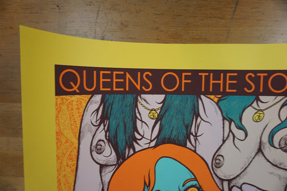 Queens of the Stone Age - 2013 Jermaine Rogers poster S/N Nashville YELLOW