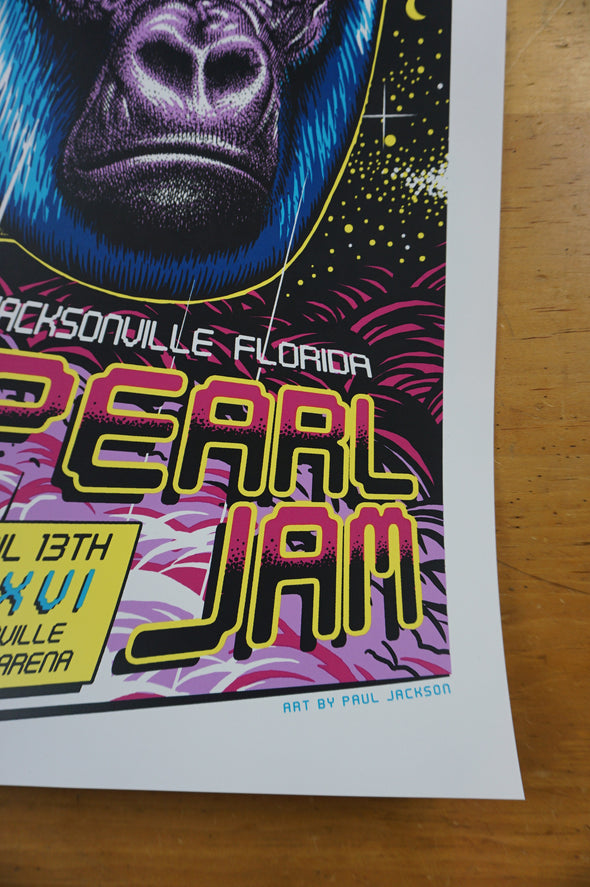 Pearl Jam - 2016 Paul Jackson poster Jacksonville Veterans Memorial