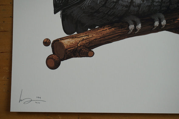 Fat Bird - 2016 Mike Mitchell Eastern Screech Owl poster/print