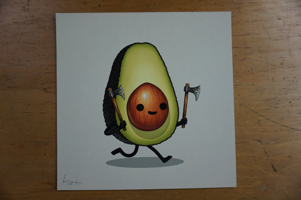 Food Dudes Throwing Axe - 2016 Mike Mitchell poster art print