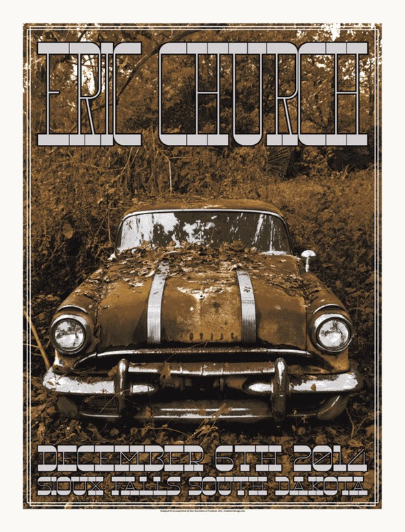 Eric Church - 2014 Crosshair Design poster Sioux Falls, SD