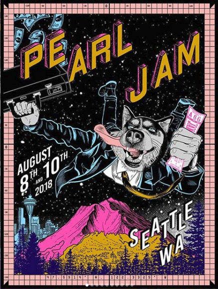 Pearl Jam - 2018 Faile Poster Seattle, WA Safeco Field