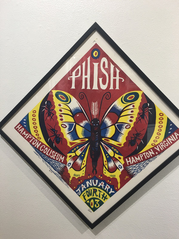Phish - 2003 Jim Pollock poster Hampton Virginia framed SET