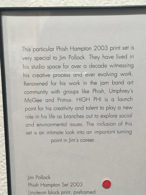 Phish - 2003 Jim Pollock poster Hampton Virginia framed SET