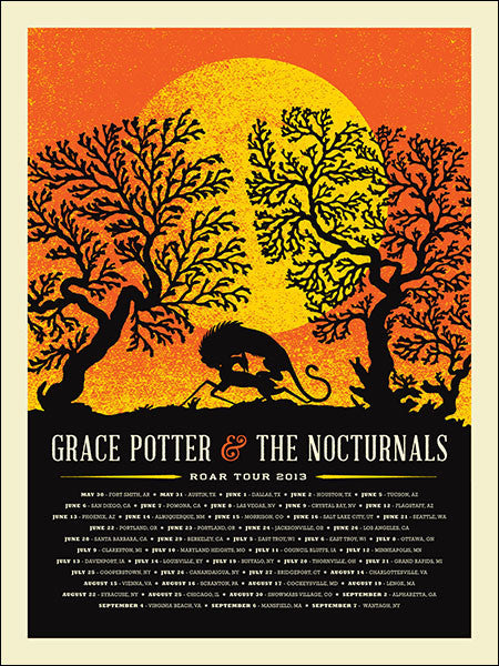 Grace Potter - 2013 Aesthetic Apparatus poster road tour ORANGE