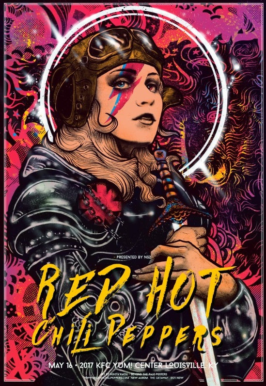 Red Hot Chili Peppers - 2017 Nikita Kaun poster Louisville, KY Variant